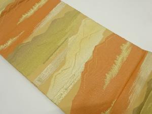 アンティーク　ヱ霞に遠山模様織り出し袋帯(材料)